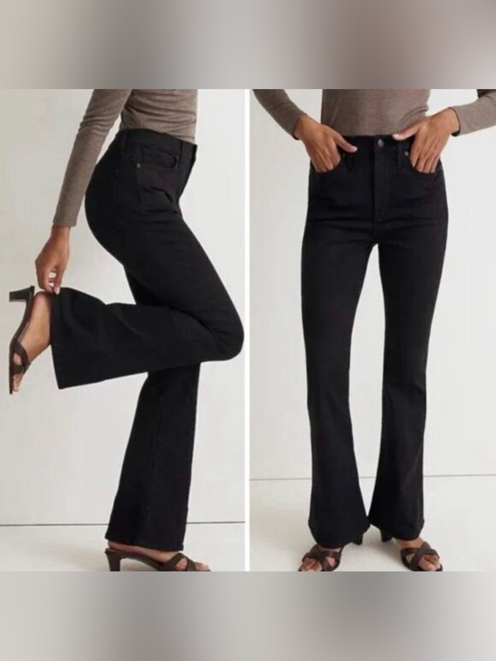 Madewell Skinny Flare Jeans in Black Frost Wash Sz 26